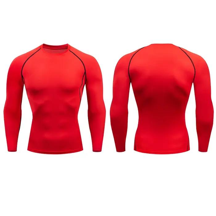 T-shirt de Sport à manches longues pour homme, vêtement de course, de Fitness, d'entraînement, de Jo
