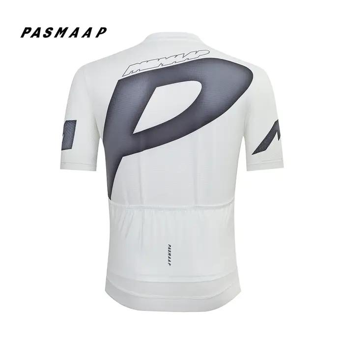 Maillot de cyclisme PASMAAP pour homme polyesters séchage rapide anti-transpiration poche intégrée pour randonnées et courses de vélo