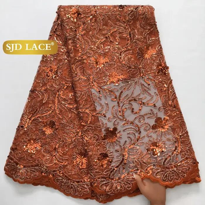 SJD dentelle africaine française Tulle paillettes maille