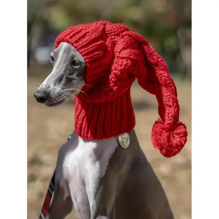 Bonnet en laine tricoté à la main pour chien de grande taille