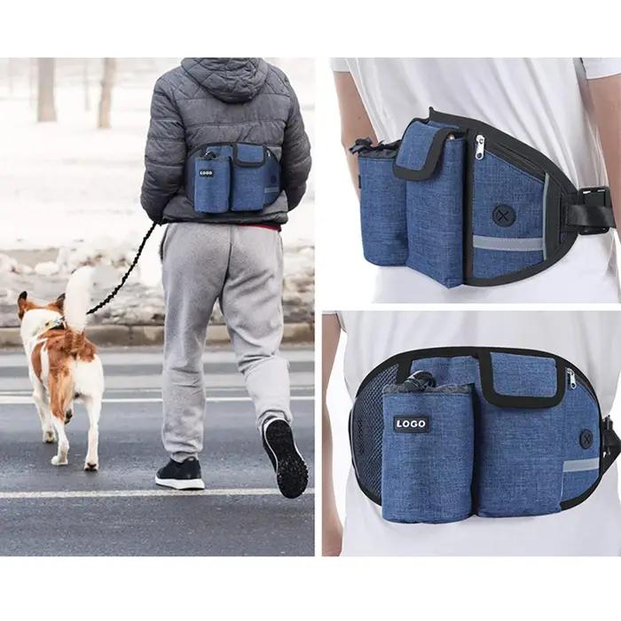 Sacs de Marche pour Chien, Entraînement pour Animal de Compagnie, Sac Banane, Mains Libres, Poudres de Bonbons, Laisse de Duextrêmes, Bols de Rajeunissement, Tasse d'Eau de Stockage