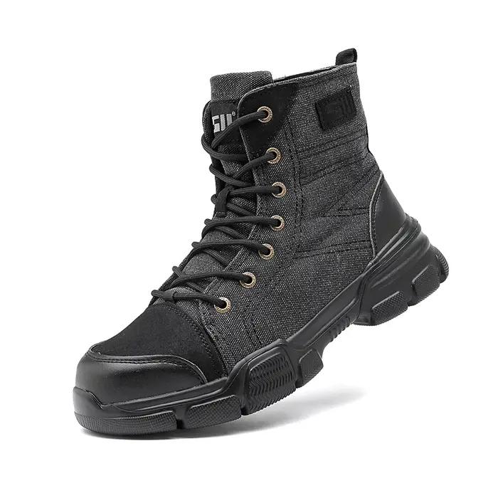 Bottes de sécurité robustes en synthétique avec bout en acier pour hommes, protection anti-crevaison, confort tout au long de la journée, parfaites pour le travail et les occasions spéciales