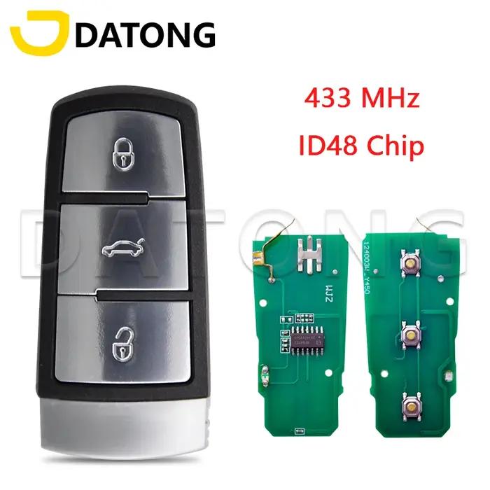 Datong Monde 3C 0959752 BA ID48 puce 433MHz demi clé de télécommande de voiture intelligente pour VW