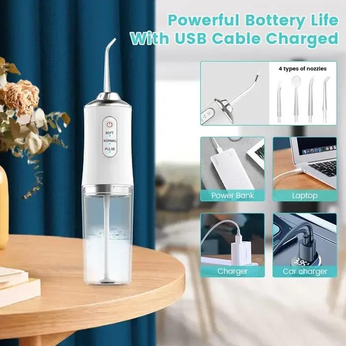Flosserfor à eau sans fil portable professionnel pour dents, irrigateur oral rechargeable avec 3 mod