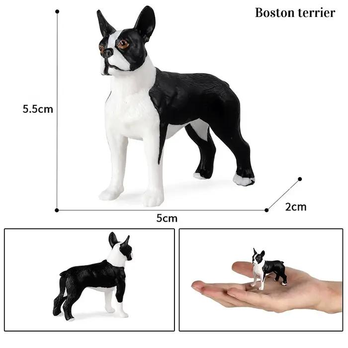 Figurines d'action miniatures pour animaux de compagnie, chien Schnauzer, bouledogue français, corgi