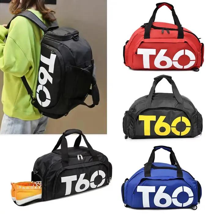 T60 sac de sport de sport femmes homme Fitness voyage sac à main en plein air chaussure épaule Duffl