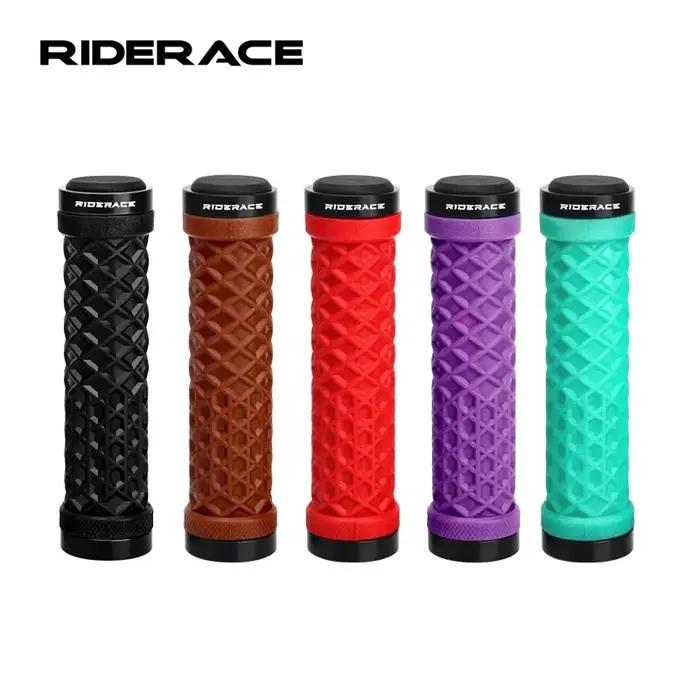 RIDERACE poignées de guidon de vélo en caoutchouc souple vtt serrure de vélo de montagne sur la couv