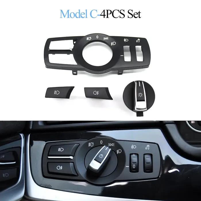 Couvercle de panneau de commande de phare intérieur de voiture, bouton de Rotation de commutateur de