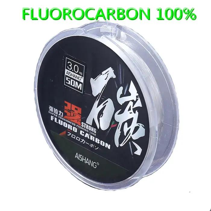 50M Super fort 100% fluorocarbone ligne de pêche en Fiber de carbone ligne Leader sel coulant ligne