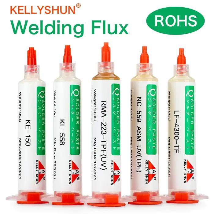 Flux 100% Original KELLYSHUN PCB Flux à souder 10ml Tube d'aiguille Flux de soudage pâte à souder sa
