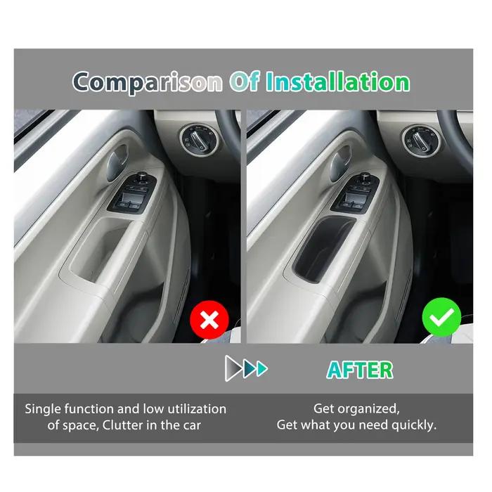 RUIYA Boîte de rangement de porte de voiture pour VW Up / Skoda Citigo / Seat Mii 2013-2021 Boîte de