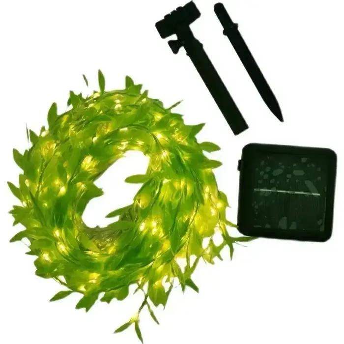 Guirlande solaire de feuilles et de fleurs, imperméable, pour l'extérieur, jardin, rideau féerique,