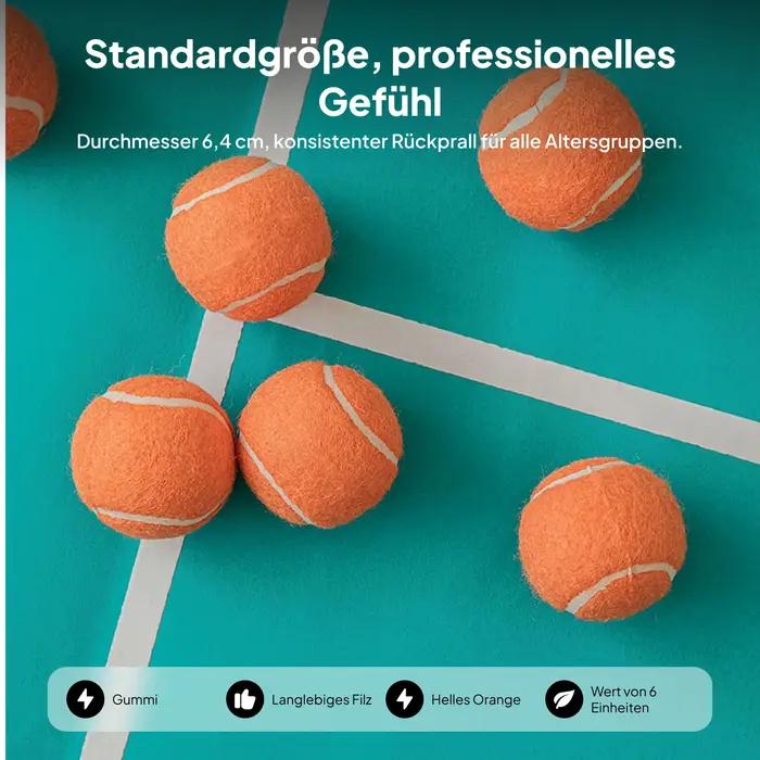 Balles de tennis d'entraînement, lot de 6, haute qualité, pour la pratique professionnelle, équipement de tennis et débutants