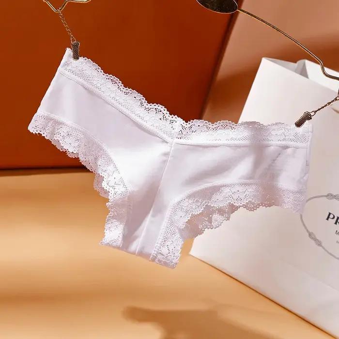 Sous-vêtements Sexy en dentelle pour femmes, culotte confortable ajourée, taille basse, sans couture