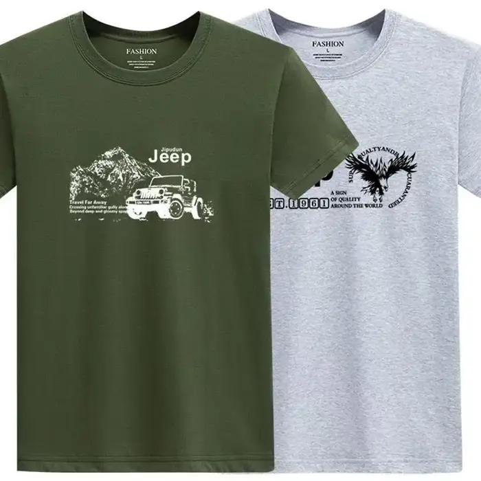 T-shirt Homme Jeep 2026 Nouvelle Collection Haute Qualité Été 100% Coton Épais Imprimé Sport Respira