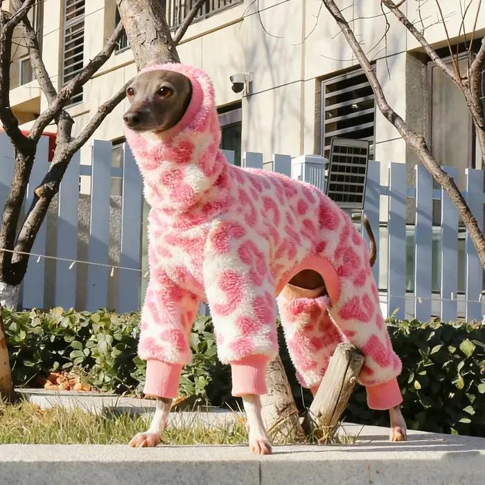 Manteau léopard en polaire marron pour chiens mi-grands