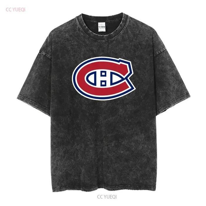 Montréal canadiens logo actif t-shirt drôle t-shirt américain vintage lavé respirant unisexe légèrement homme polyvalent étiré