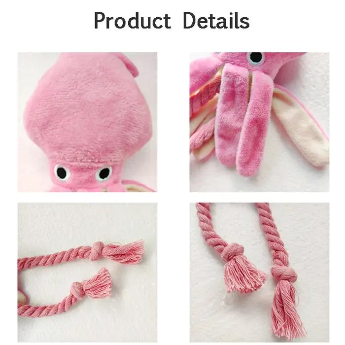 Jouet en peluche en forme de poulpe pour chiens et chats, jouet grinçant et à mâcher, fournitures pour animaux de compagnie, jeu interactif pour chiots et chats, cadeau pour animaux de compagnie