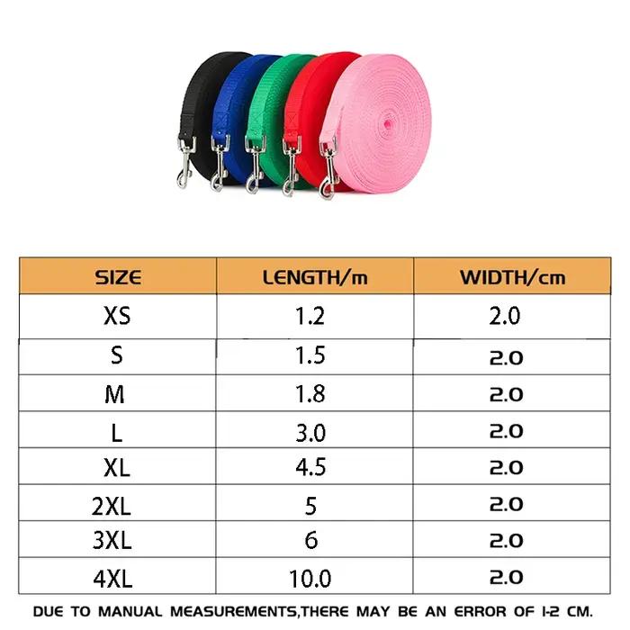 Laisse en nylon personnalisable pour chiens de toutes tailles et saisons avec crochets métalliques rotatifs pour promenades quotidiennes et randonnées