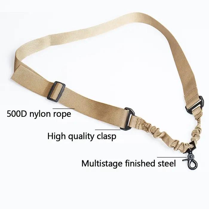 Bretelle de fusil tactique réglable en nylon pour hommes - sangle élastique avec crochet de sécurité pour chasse printemps été automne hiver