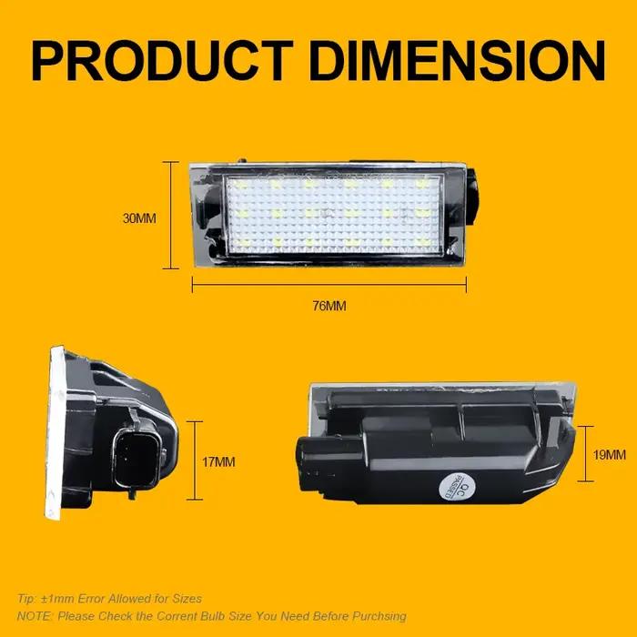 Lampes de plaque d'immatriculation à LED blanches, Renault Clio, Espace, Oke, Goo, Koleos, Kadjar, d