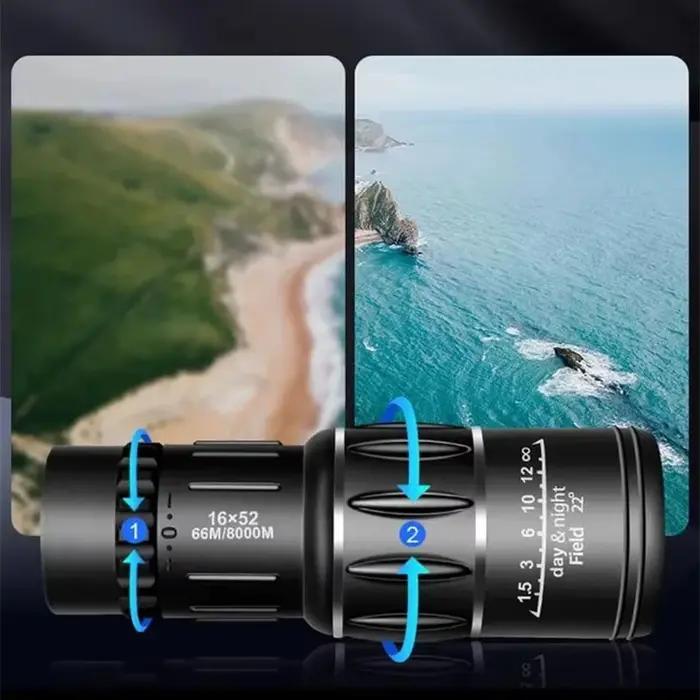 Jumelles Monoculaire 16x52 Double Focale Grand Ouverture pour Chasse Nuit Observation Ornithologie