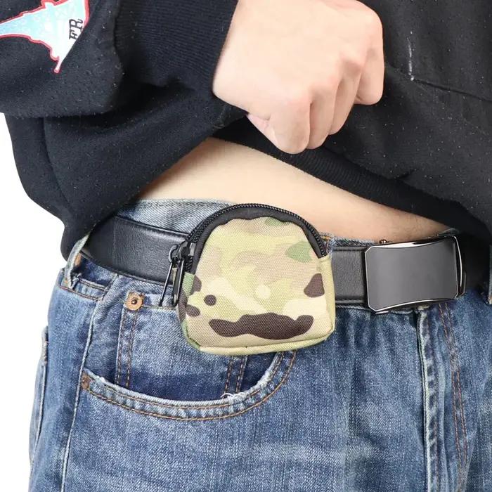 Pochette tactique Molle, 1 pièce, sac de taille EDC, Mini portefeuille, porte-monnaie, clé, chasse,