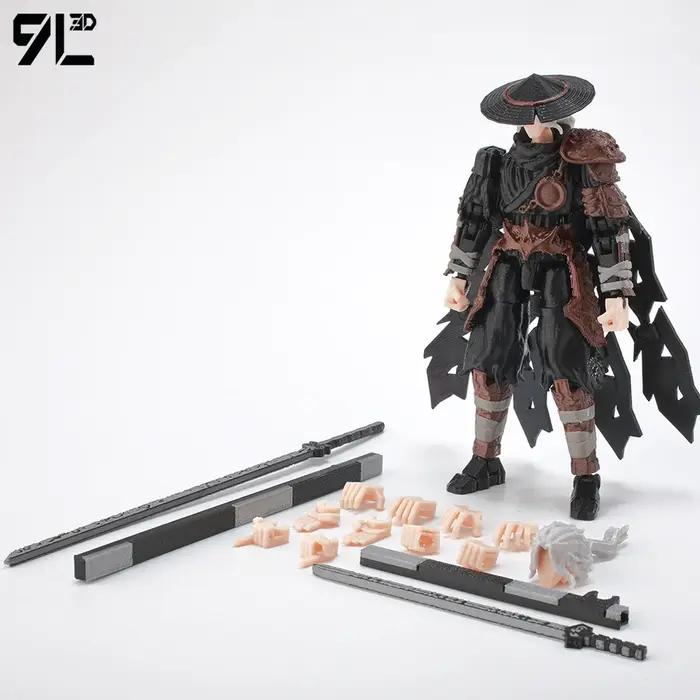 Figurine de collection Heroic Warrior Lucky Dummy 13, samouraï 9L3D avec accessoire épée et articulations mobiles