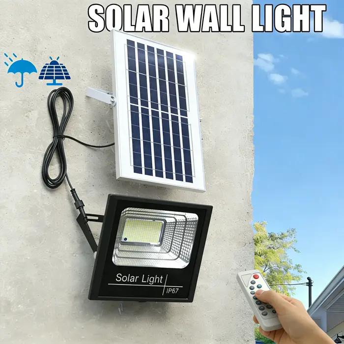 Lampe solaire de rue à haute luminosité 50W, projecteur extérieur avec télécommande et réflecteur, p