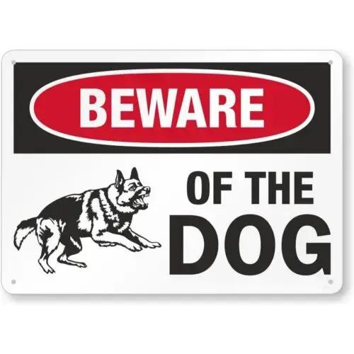 2026 Panneau d'avertissement « Faites attention au chien » en aluminium résistant aux intempéries -
