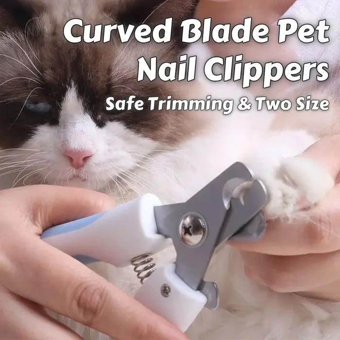 Coupe-ongles pour animaux de compagnie à lame incurvée – grandes et petites tailles avec poignée confortable