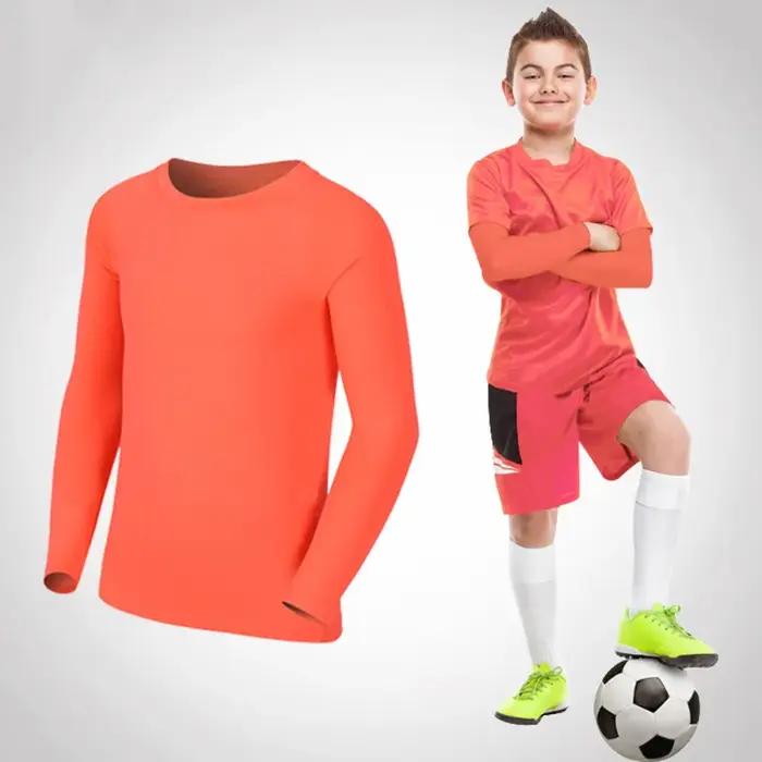 Enfants enfants garçon fille Compression course longue t-shirt Fitness Sport basket-ball Football vê