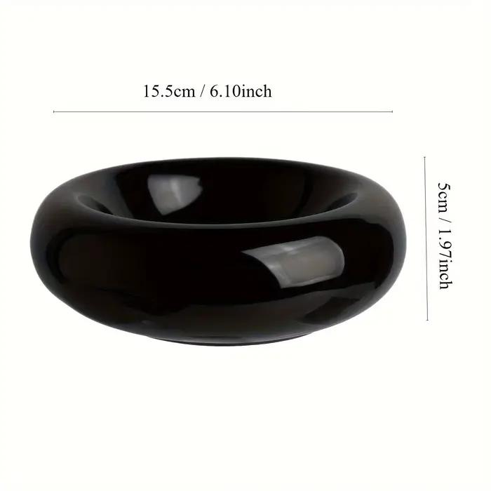 Bol pour chat bol en céramique pour chat plat bol pour animaux de compagnie en forme de beignet bol