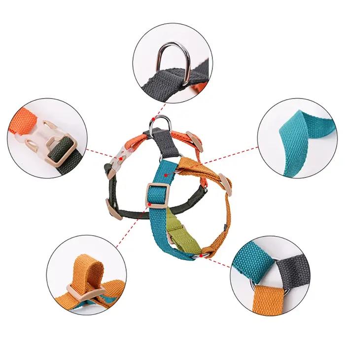 Harnais pour chien taille réglable en coton confortable et durable pour chiens de petite, moyenne et grande taille avec boucle pratique pour promenades en toute saison