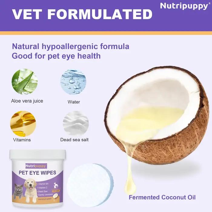 Lingettes humides pour les yeux pour chiens et chats