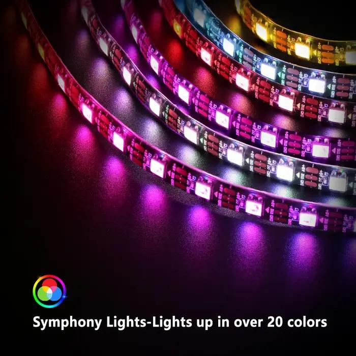 Bande lumineuse LED intelligente RGBIC, WS2812B, DC5V, USB, IC adressable, 30/60 Pixels, LED, m, IP3