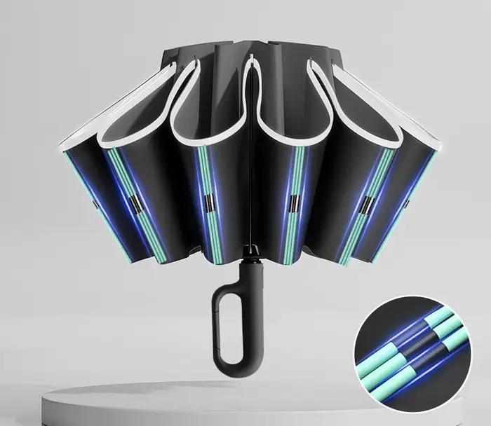 Parapluie pliant inversé entièrement automatique pour hommes et femmes
