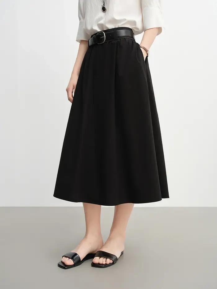 DUSHU femmes taille large taille haute a-ligne jupe 2025 automne nouveauté décontracté vêtements de
