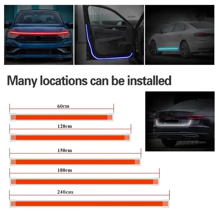 Clignotant de voiture LED DRL pour Jeep Pages 2002-2012, feux diurnes, bande lumineuse flexible étan