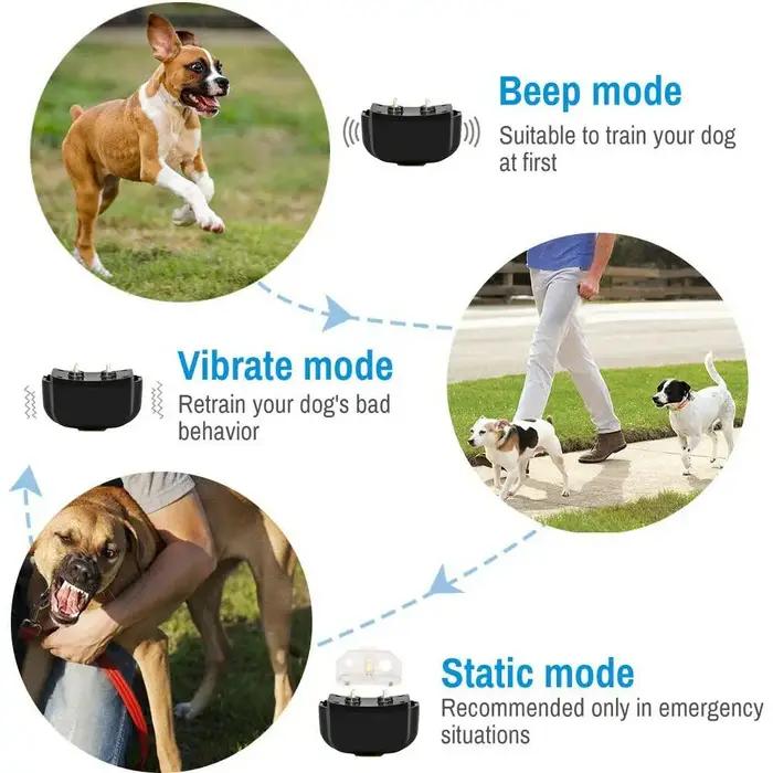 Collier anti-choc pour chien, collier d'entraînement pour chien avec télécommande, collier d'entraînement électronique étanche et Rechargeable pour grands et moyens S, nouvelle collection 2024