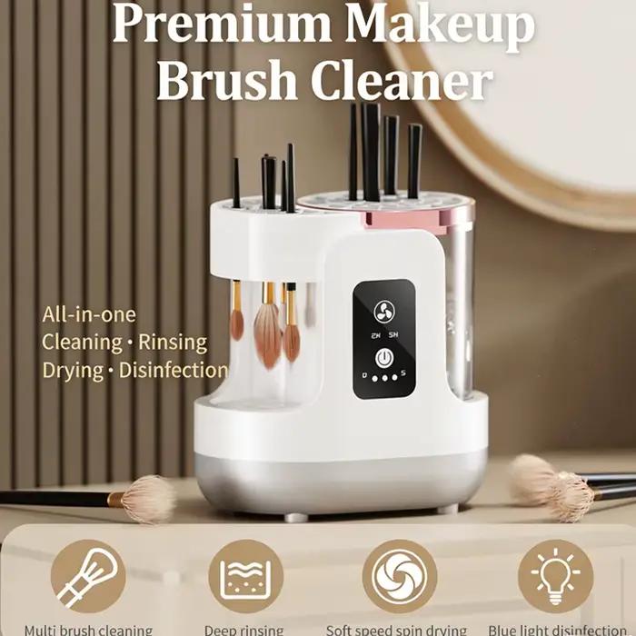 Machine de nettoyage de pinceaux de maquillage électrique 3 en 1, sécheuse de pinceaux de maquillage