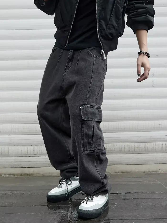 Jean Baggy à Jambes Larges pour Homme, Pantalon Cargo Surdimensionné, Style Hip Hop, Harajuku, Corée