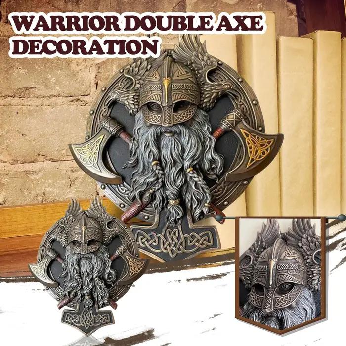 Plaque murale Ares Valhalla, sculpture, hache Viking Kokor, décoration murale pour la maison, décor de confrontation, vacances, cadeau d'anniversaire, gothique