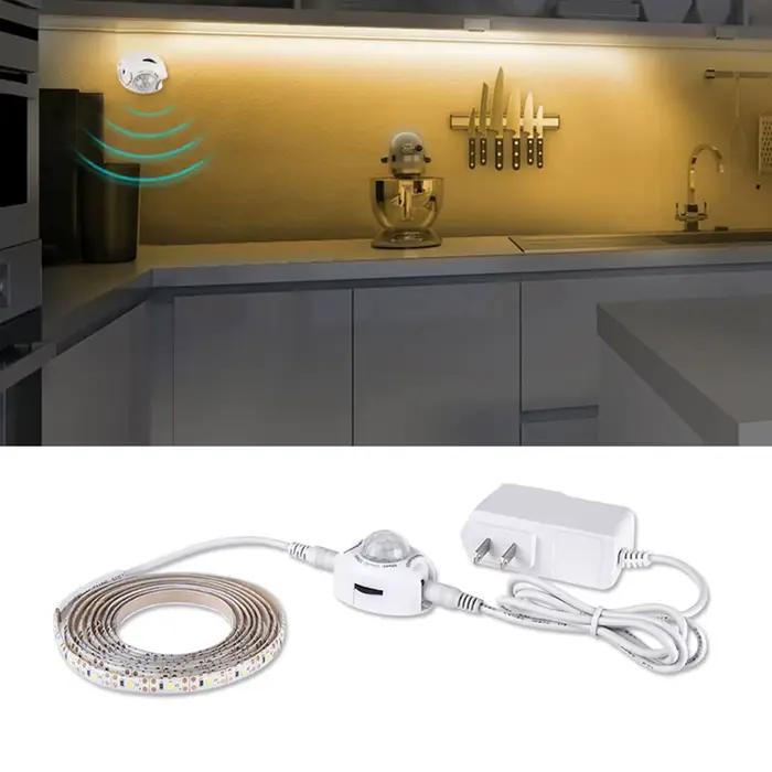 Bande lumineuse LED avec capteur de mouvement PIR, 1-5m, étanche IP65, DC 12V, Diode marche/arrêt au