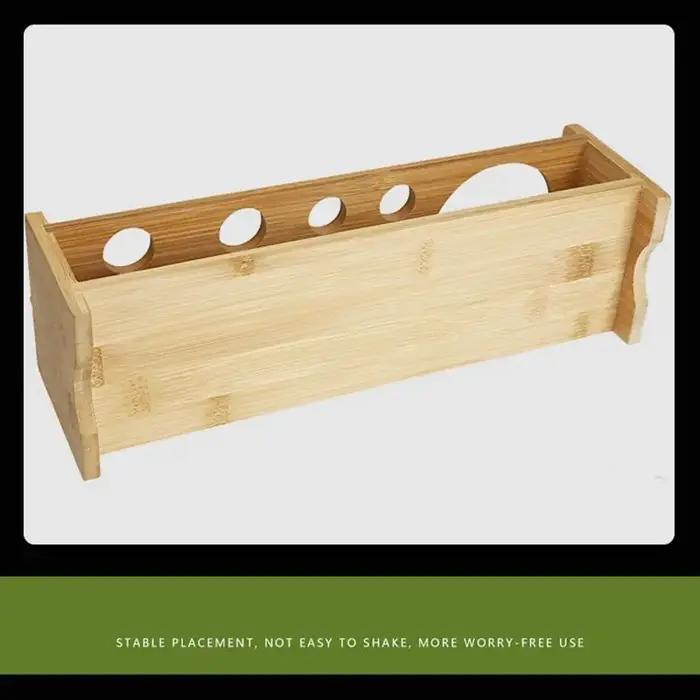 Support de rangement pour outils de barman en bambou compact et élégant pour mixologie professionnelle
