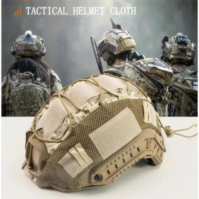 Housse casque tactique 1000D nylon pour chasse airsoft avec cordon élastique réglable