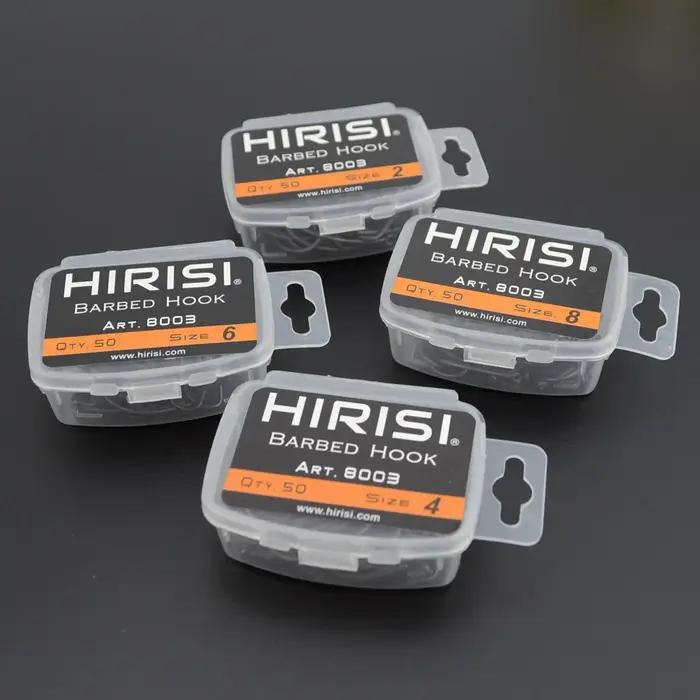 Hirisi 50pcs Hameçons Barbelé Revêtement en Acier Inoxydable à Haute Teneur en Carbone dans une Boît