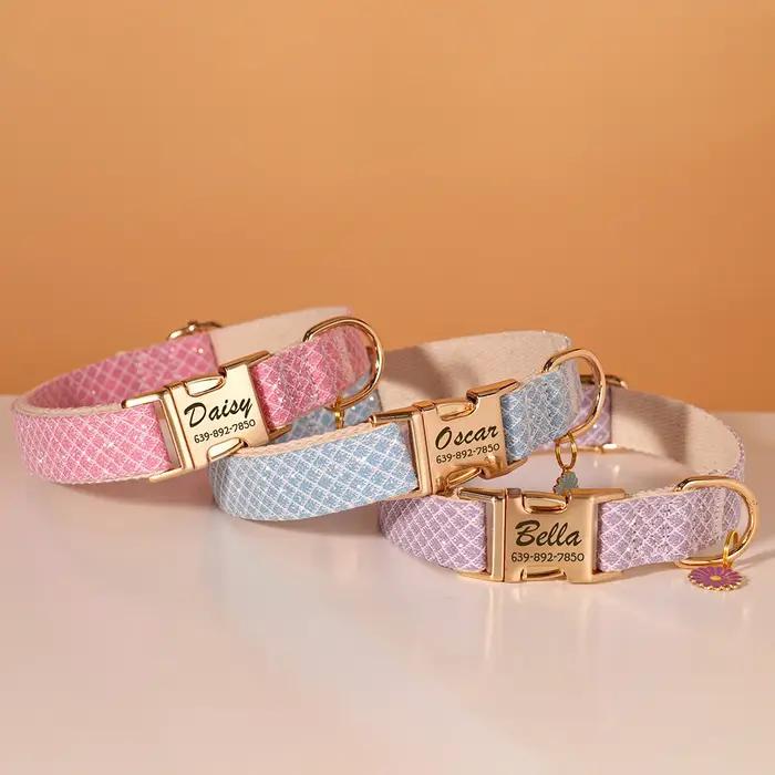 Collier de chien personnalisé en Nylon scintillant