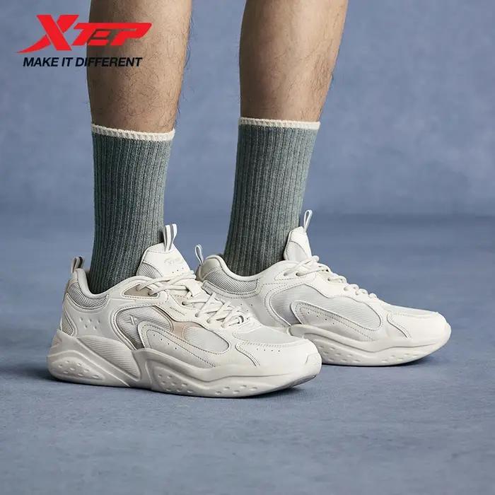Xtep chaussures de loisirs pour hommes 2025 été léger maille respirant à semelles épaisses rehaussan