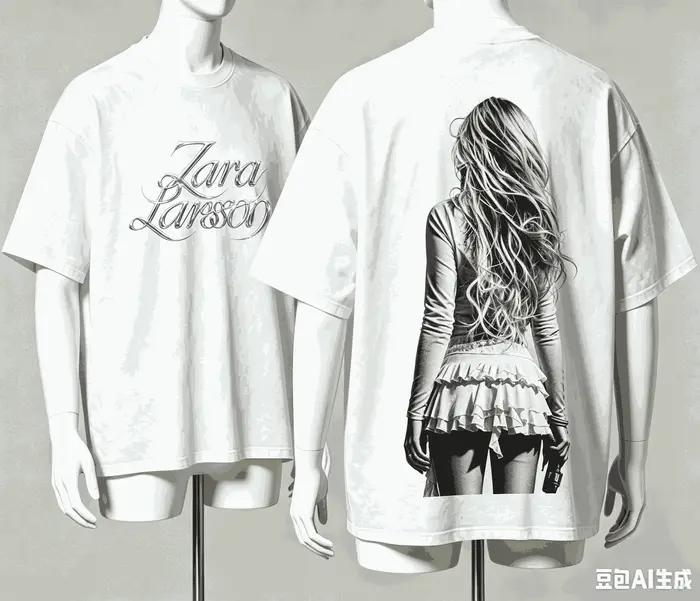 Zara Larsson pour Fan Gift T-shirt Homme Femme Harajuku Oversize Unisexe Manches Courtes Streetwear